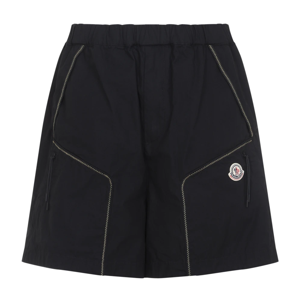 Moncler Cotton Bermuda - Male - Casual Shorts - Black - S - Shorts