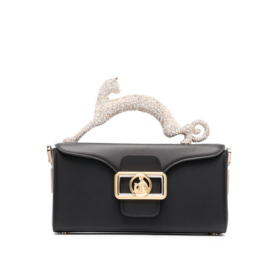 Lanvin Zwarte Strass Schoudertas Black Dames