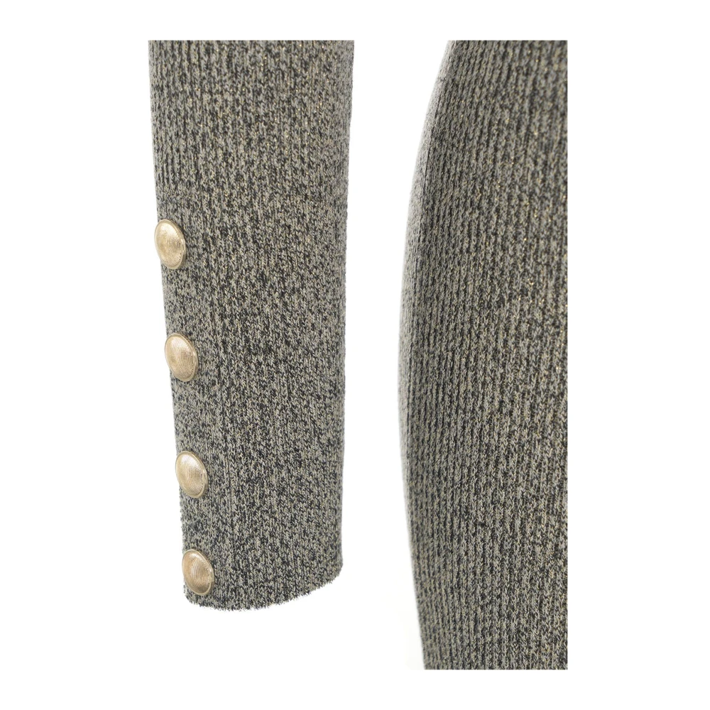 Liu Jo Glitter Finish Gebreide Jurk Flared Cut Gray Dames