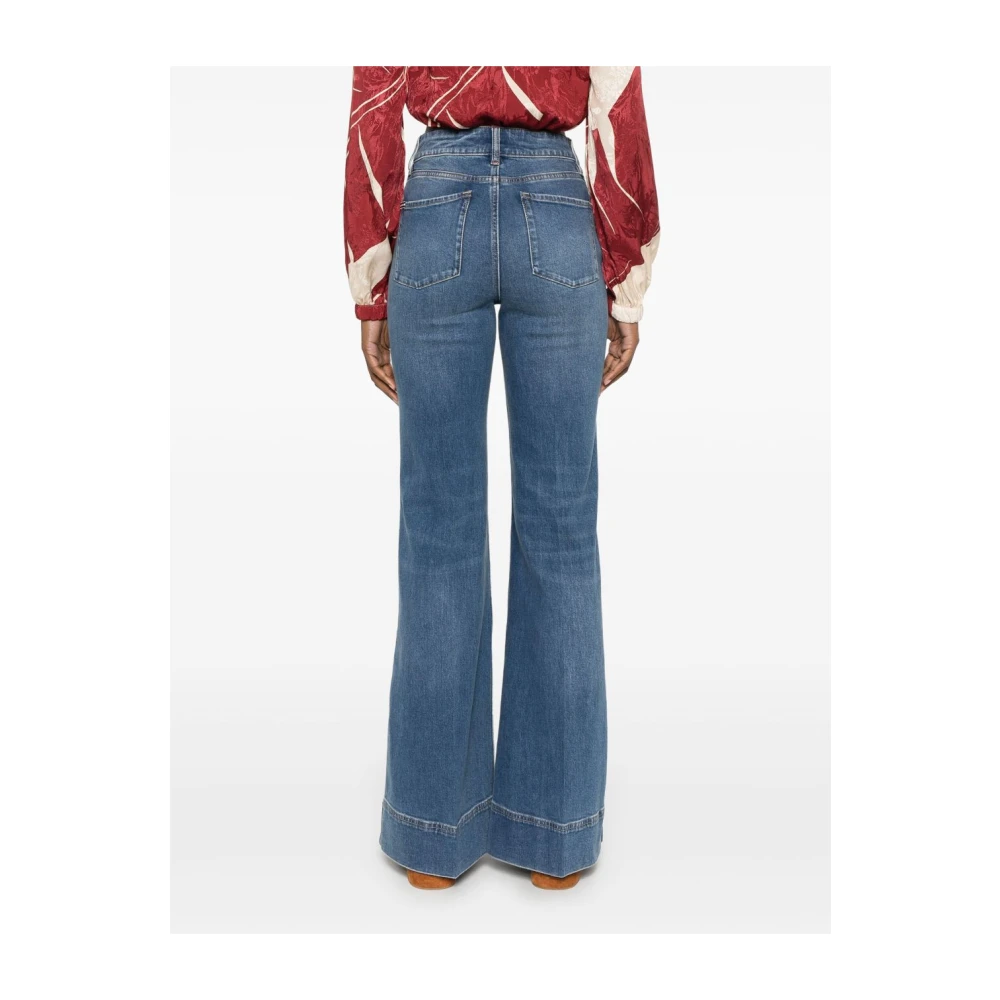 alice + olivia Indigo Blauwe Klassieke Jeans met Contraststiksels Blue Dames