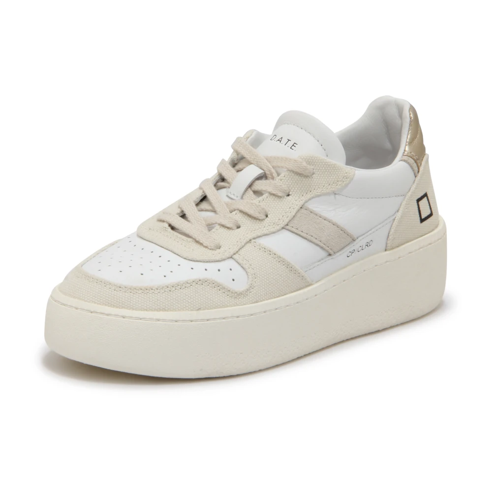D.a.t.e. Women's White Sneakers, 4 Uk, W421-Cp-Co-Bi Court Platform