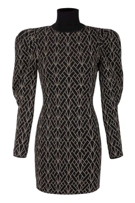 Logotyp Jacquard Hög Hals Klänning