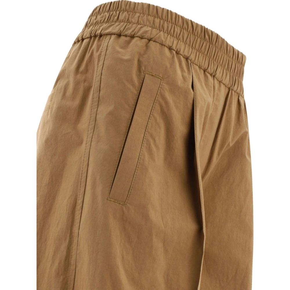 BRUNELLO CUCINELLI Elegante Katoenen Broek Beige Dames