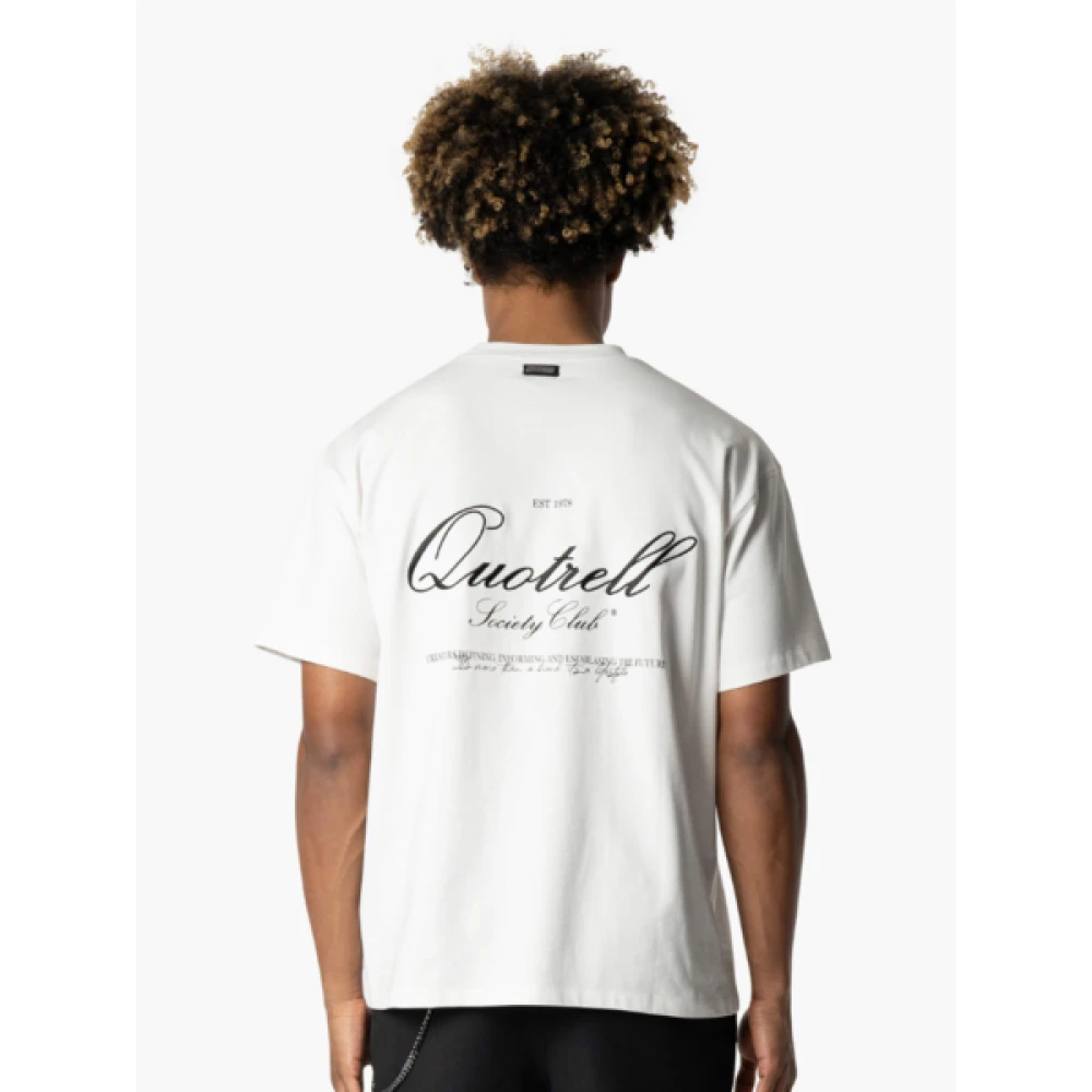 Quotrell Witte Heren T-shirt Trendy Backprint White Heren