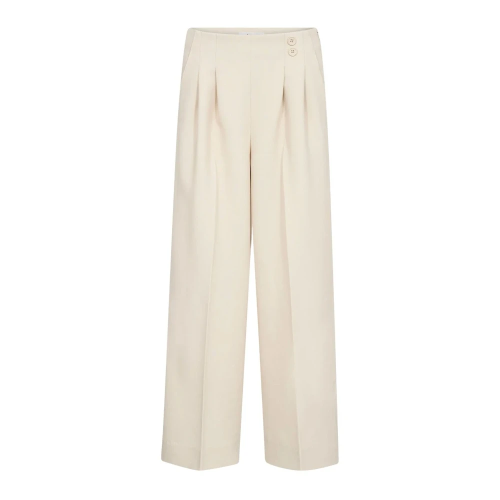 Co'couture Women's Beige Wide Trousers, Xl, Wide Trousers