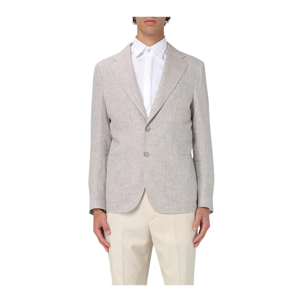 Fay Men's Beige Blazer With Notch Lapels