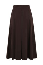 jupe-evasee-en-coton-marron