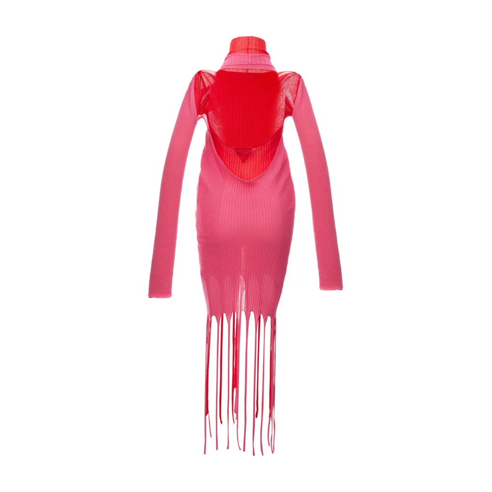 Bottega Veneta Franje Lange Roze Rode Jurk Pink Dames