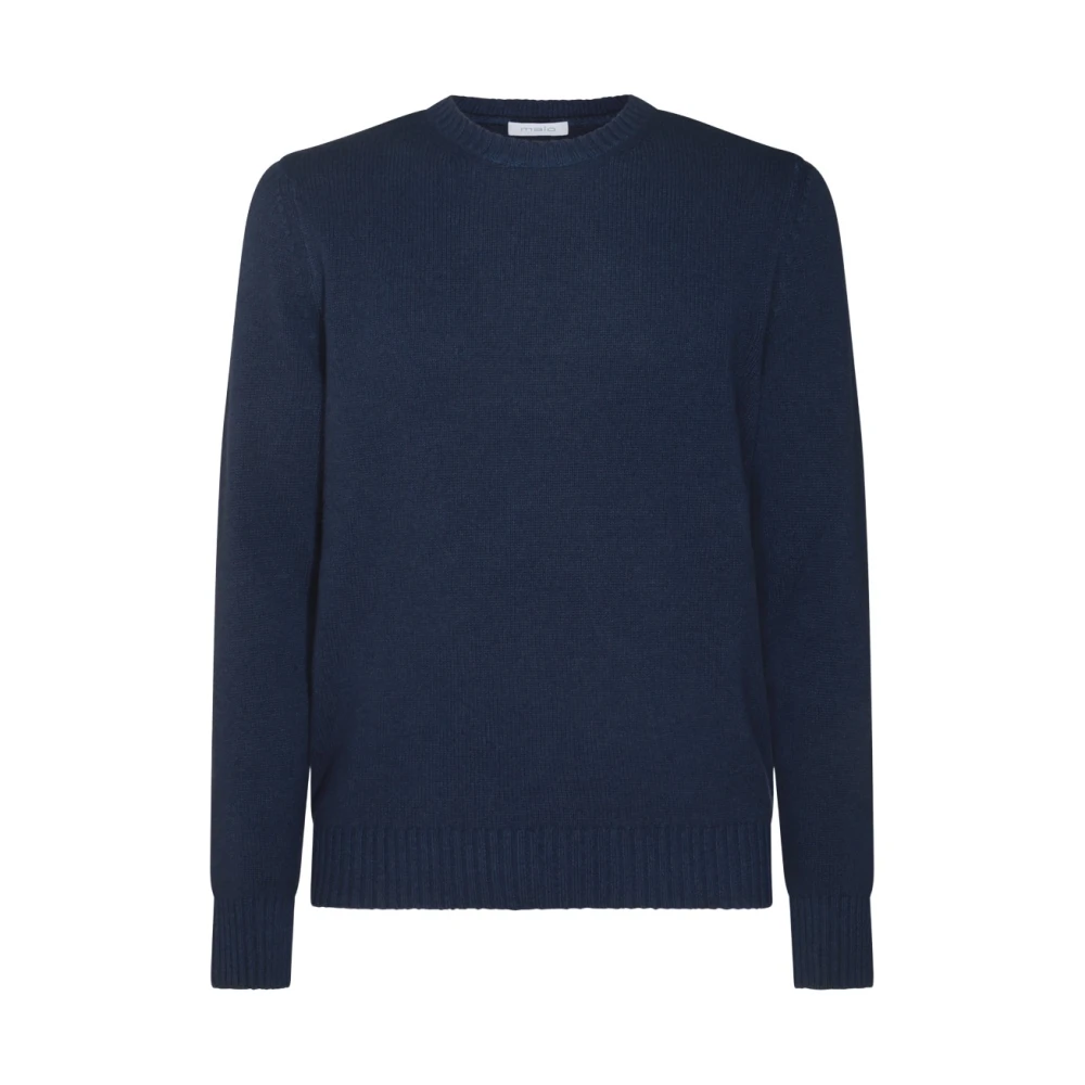 Malo Blauwe Wollen Gebreide Trui Gray Heren
