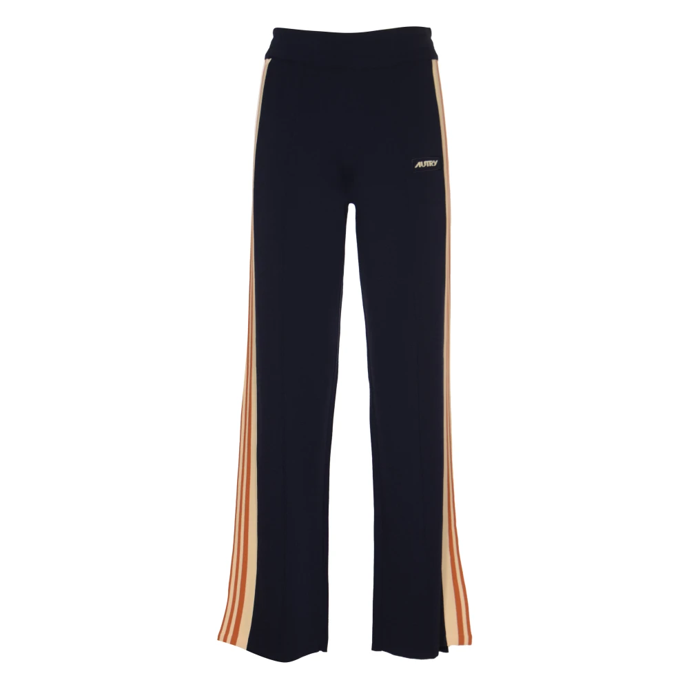 Autry Gebreide Sweatpants met Strepen Blue