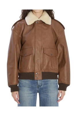 Shearling-collar Bomber Jacka