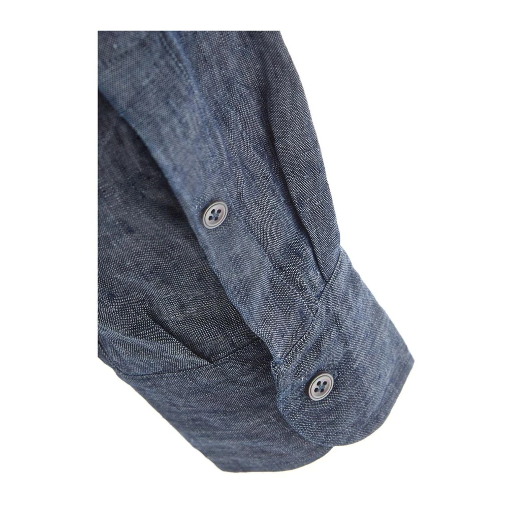 Lardini Blauwe Linnen Casual Overhemd voor Mannen Blue Heren