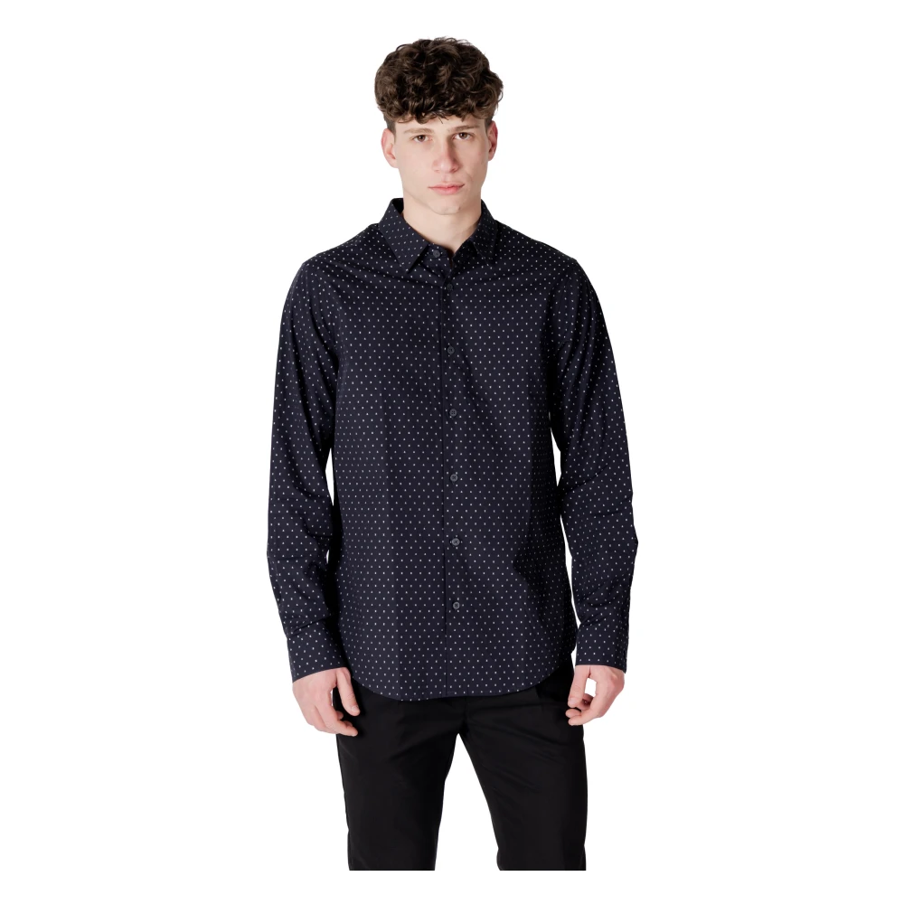 Armani Exchange Elegante herenoverhemd met lange mouwen Blue Heren
