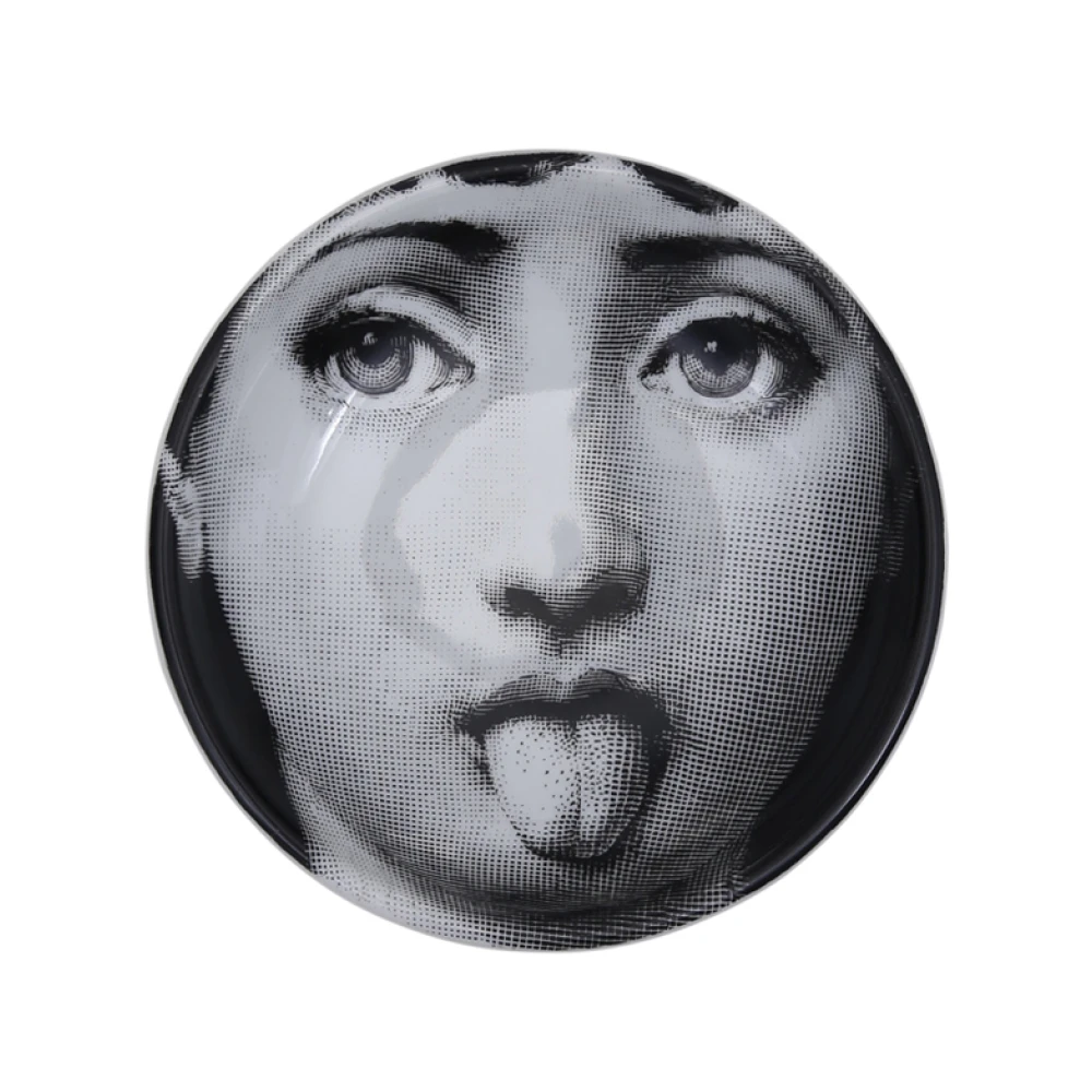 Fornasetti Zwart Wit Ronde Asbak Tema E Variazioni N.82 Black Dames