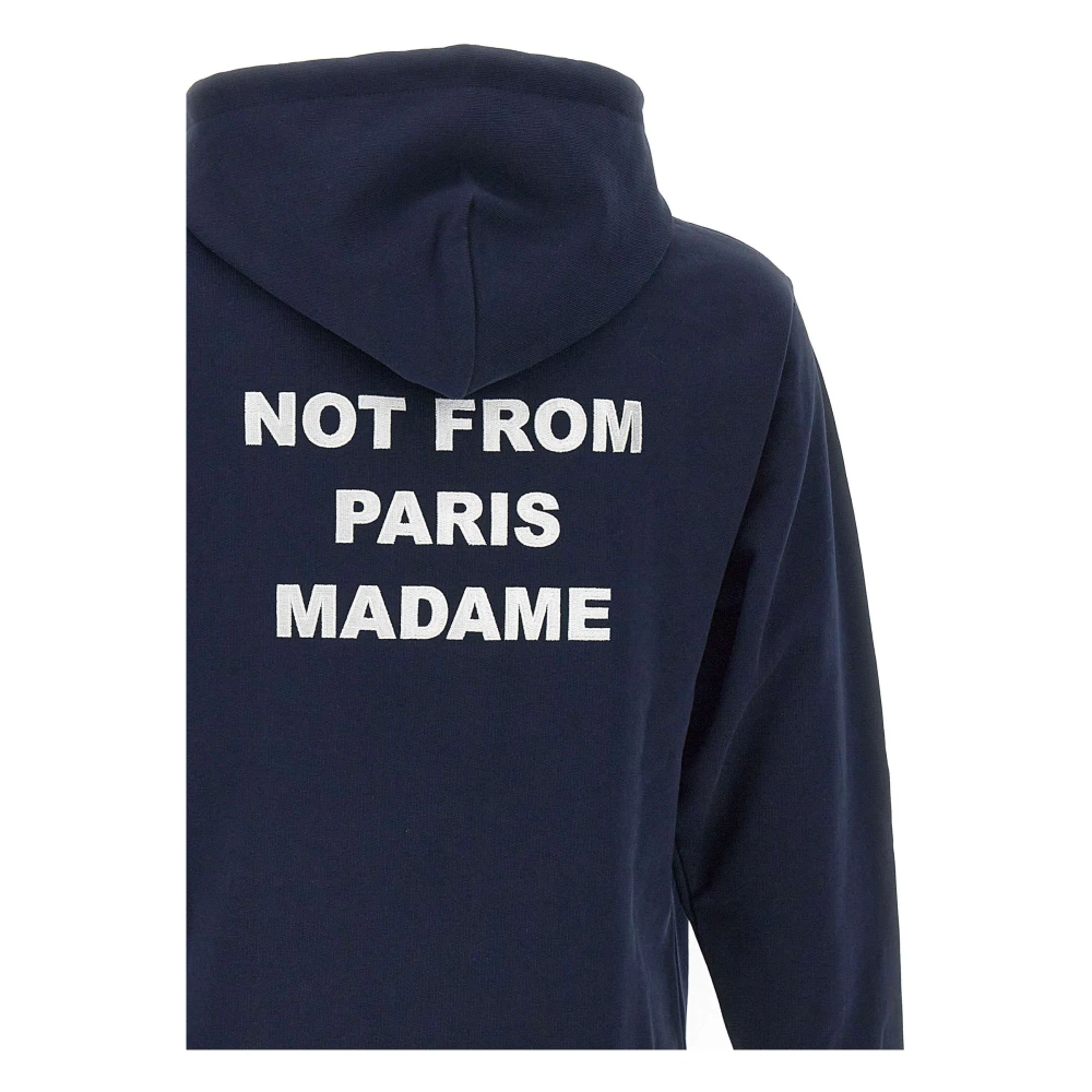 Drole de Monsieur Blauwe hoodie sweatshirt met logoprint Blue Heren