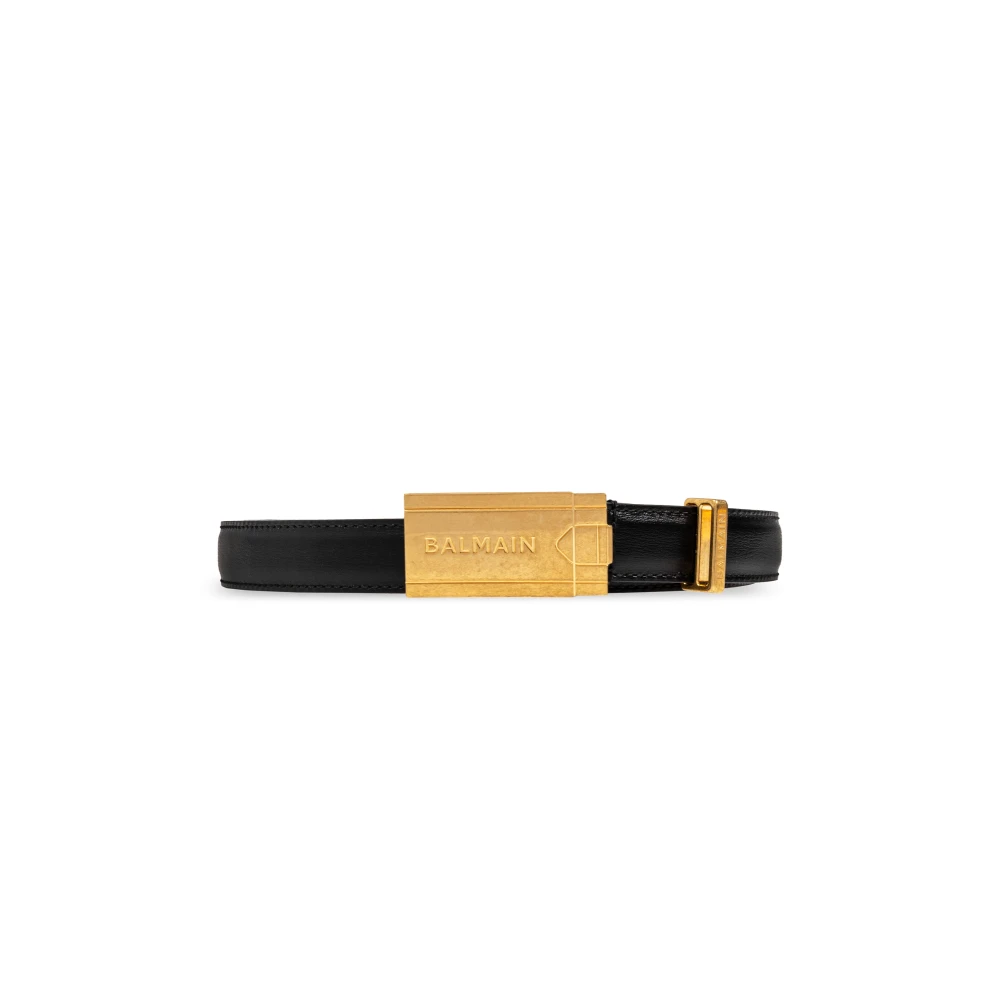 Balmain Leren Riem Black Dames