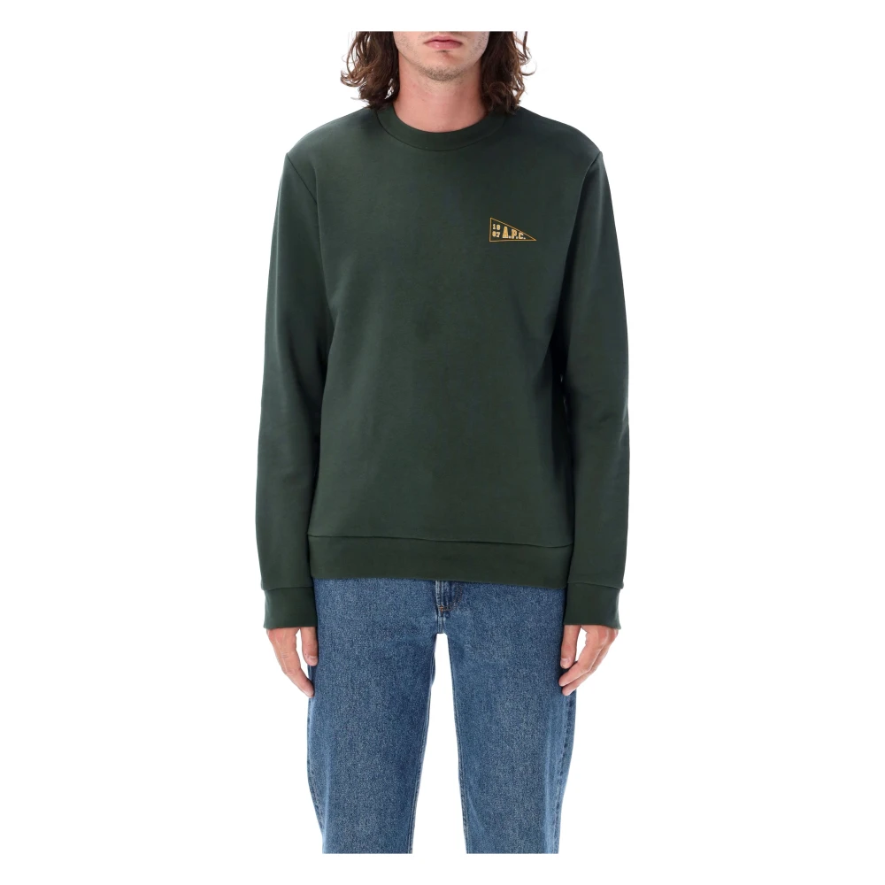 A.p.c. Khaki Gebreide Kleding Universiteit Fleece Aw24 Green Heren