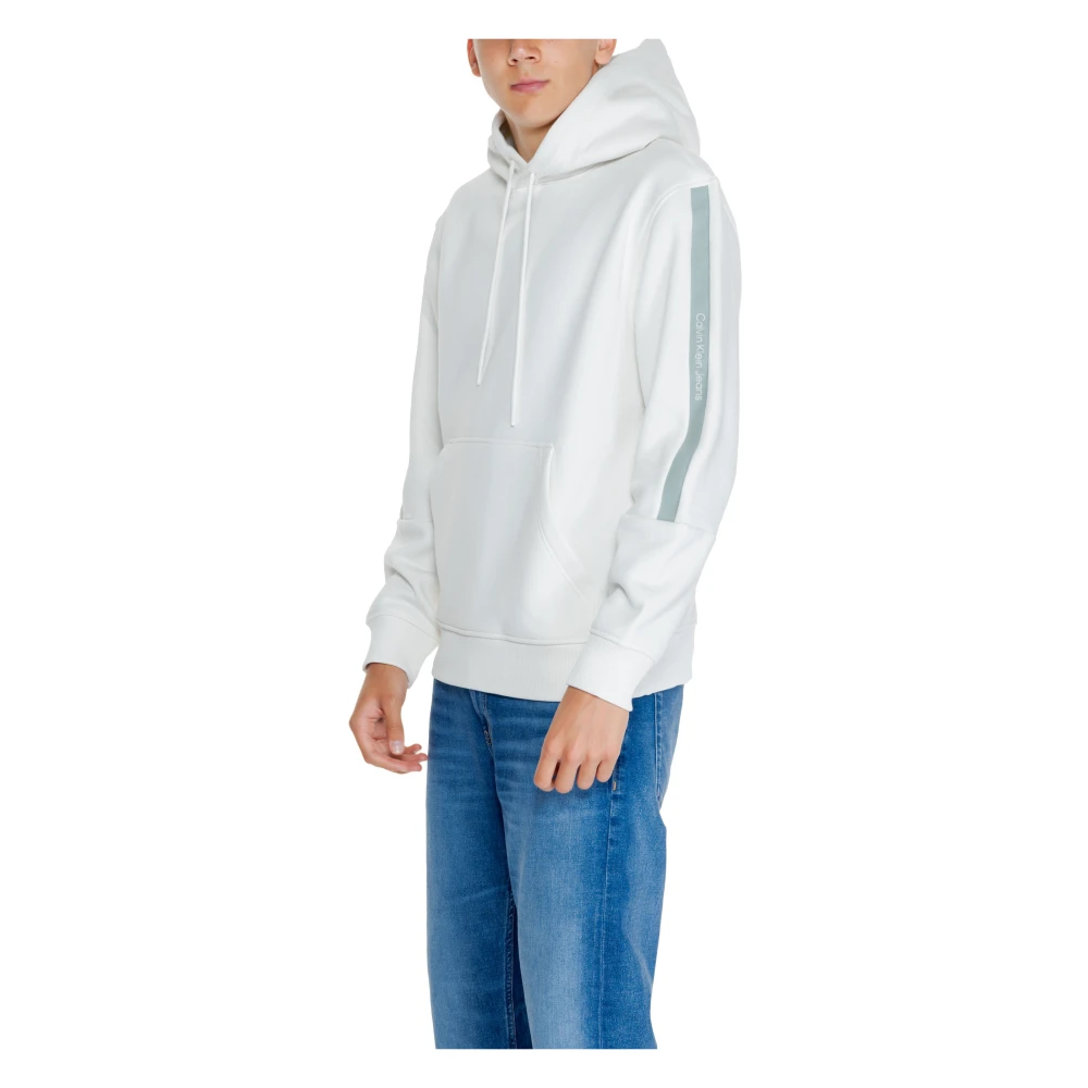 Calvin Klein Jeans Witte Hoodie Mannen Herfst Winter White Heren