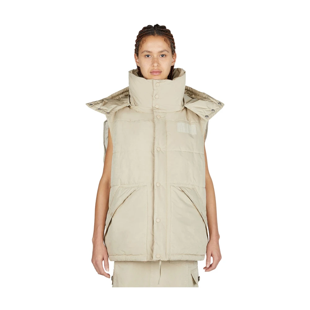 Marc Jacobs Women's Beige Waistcoats, Xs, Oversized Puffer Gilet