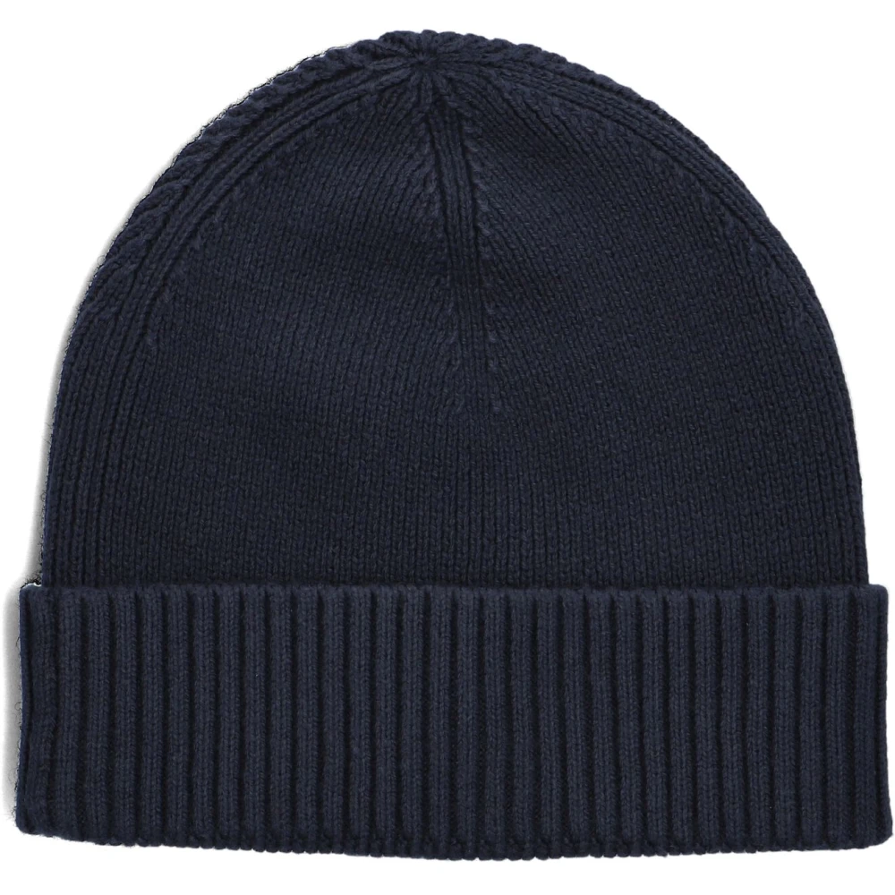 Tommy Hilfiger Blauwe Pima Katoen Vlag Beanie Blue Heren