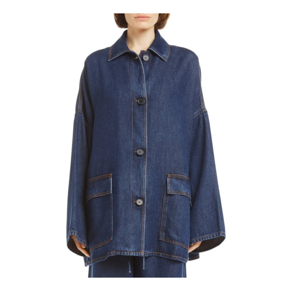 P.a.r.o.s.h. Denim Overjas met Knopen Blue Dames