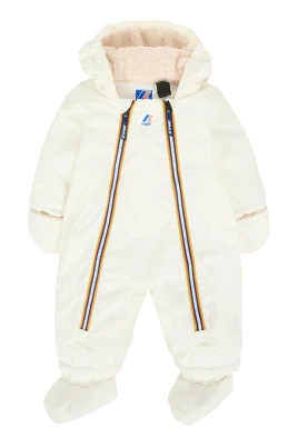 Quiltad vit dunjacka med shearlingfoder