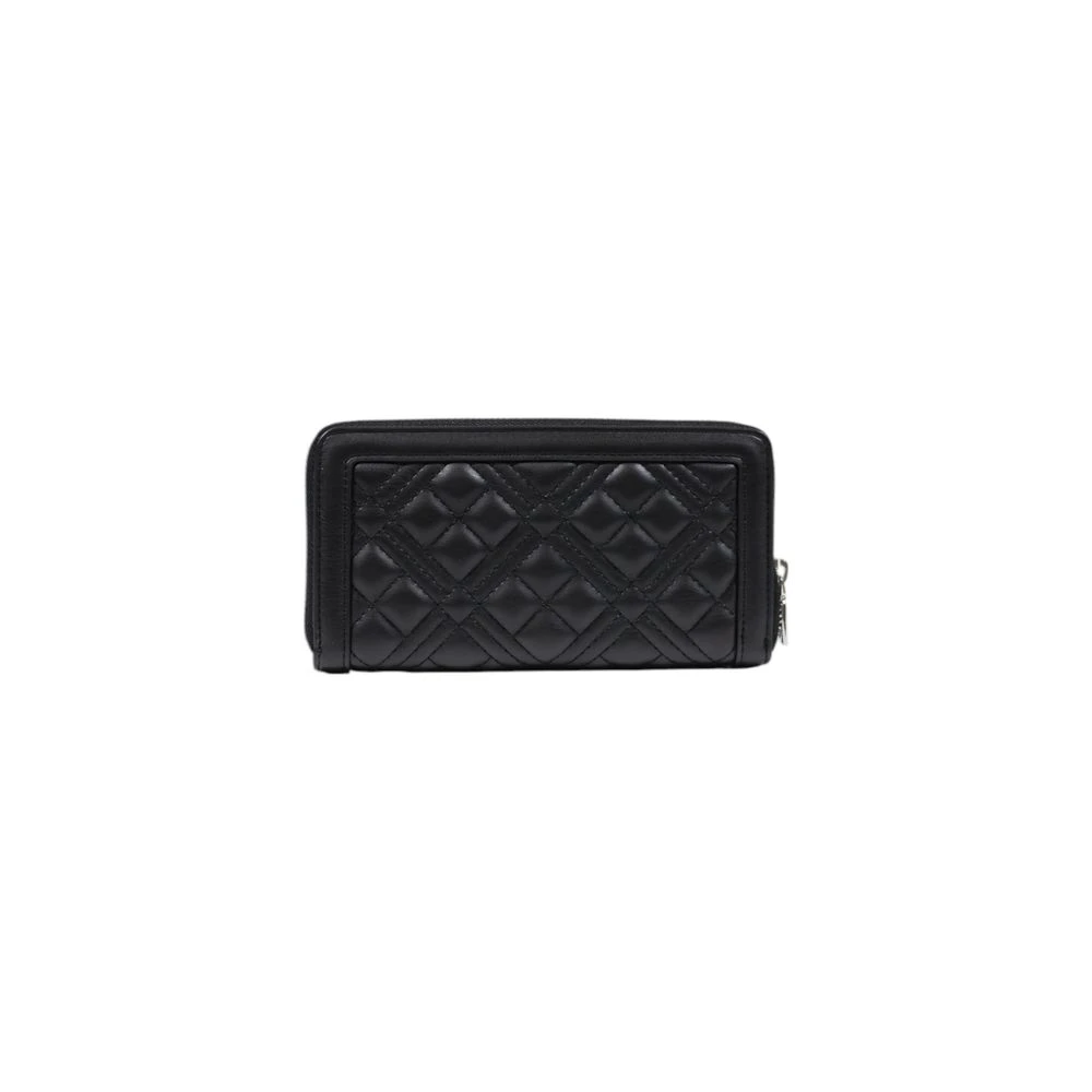 Love Moschino Zwarte Portemonnee Lente Zomer Collectie Polyurethaan Black Dames