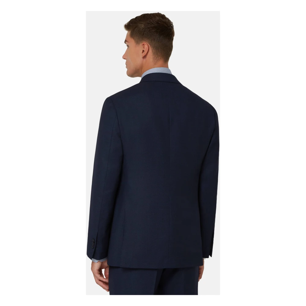 Boggi Milano Micro-Gestructureerd Pak in Super 130 Wol Blue Heren