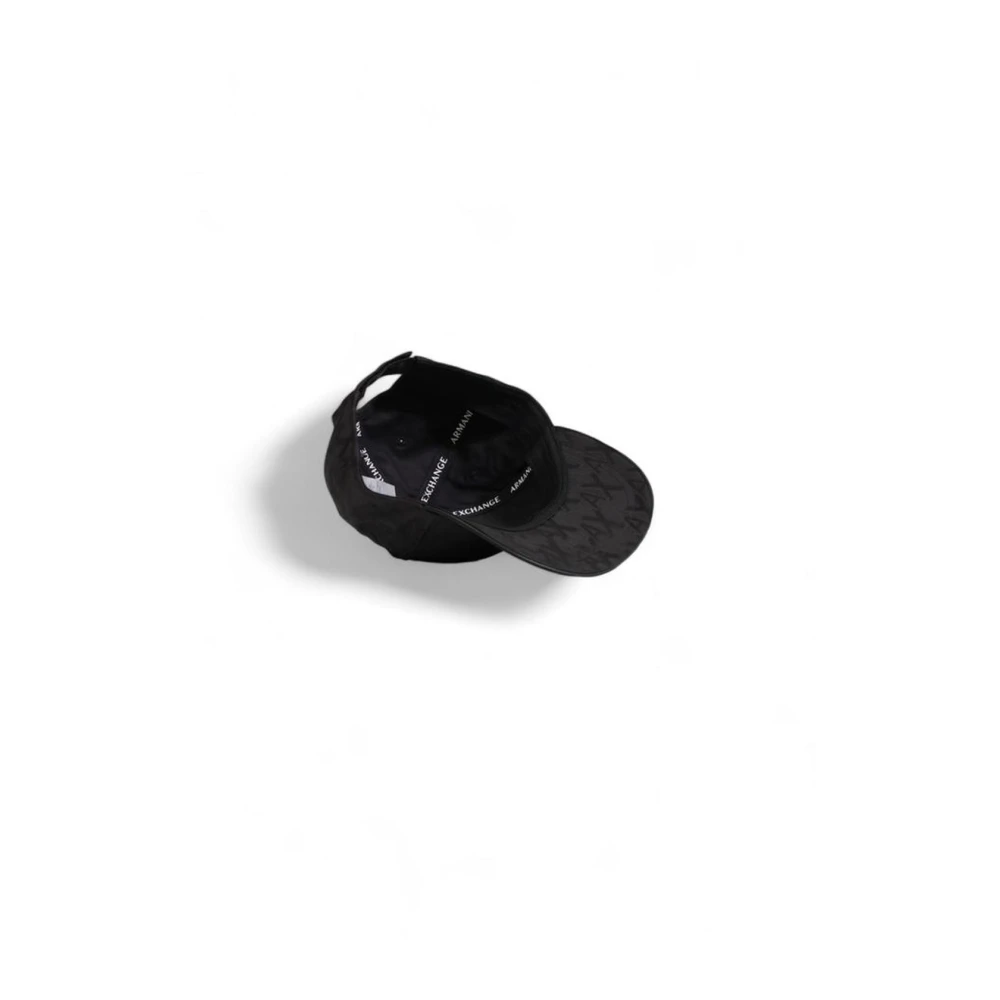 Armani Exchange Zwarte polyester hoeden en petten Black Heren