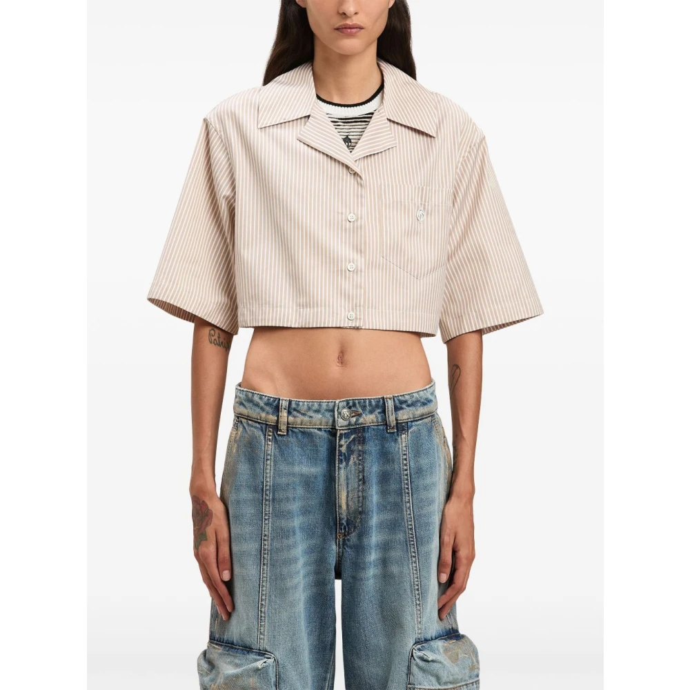 Palm Angels Kameel Shirt voor Stijlvolle Look Brown Dames