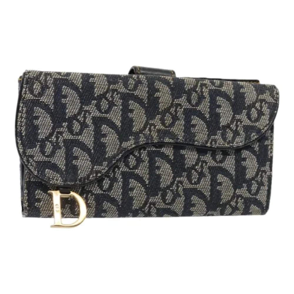 Dior Vintage Pre-owned Canvas wallets Blue Dames