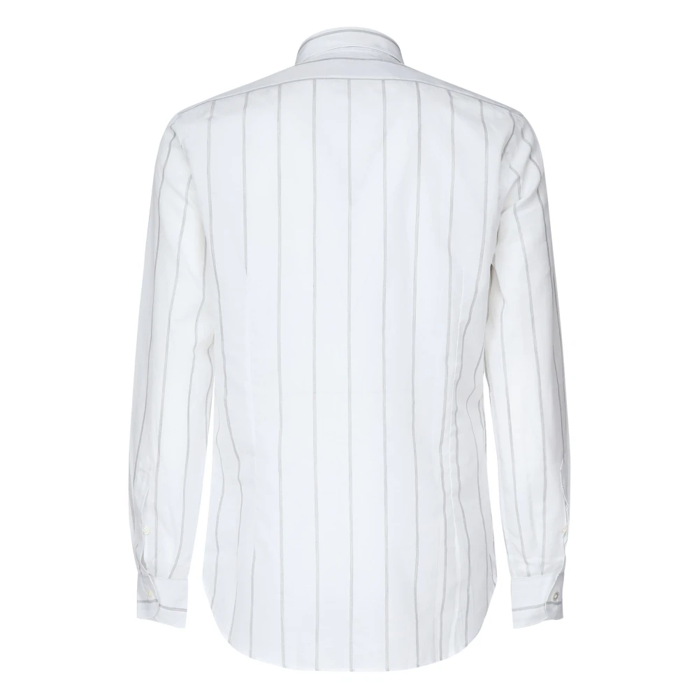 Eleventy Gestreept Patroon Wit Overhemd White Heren