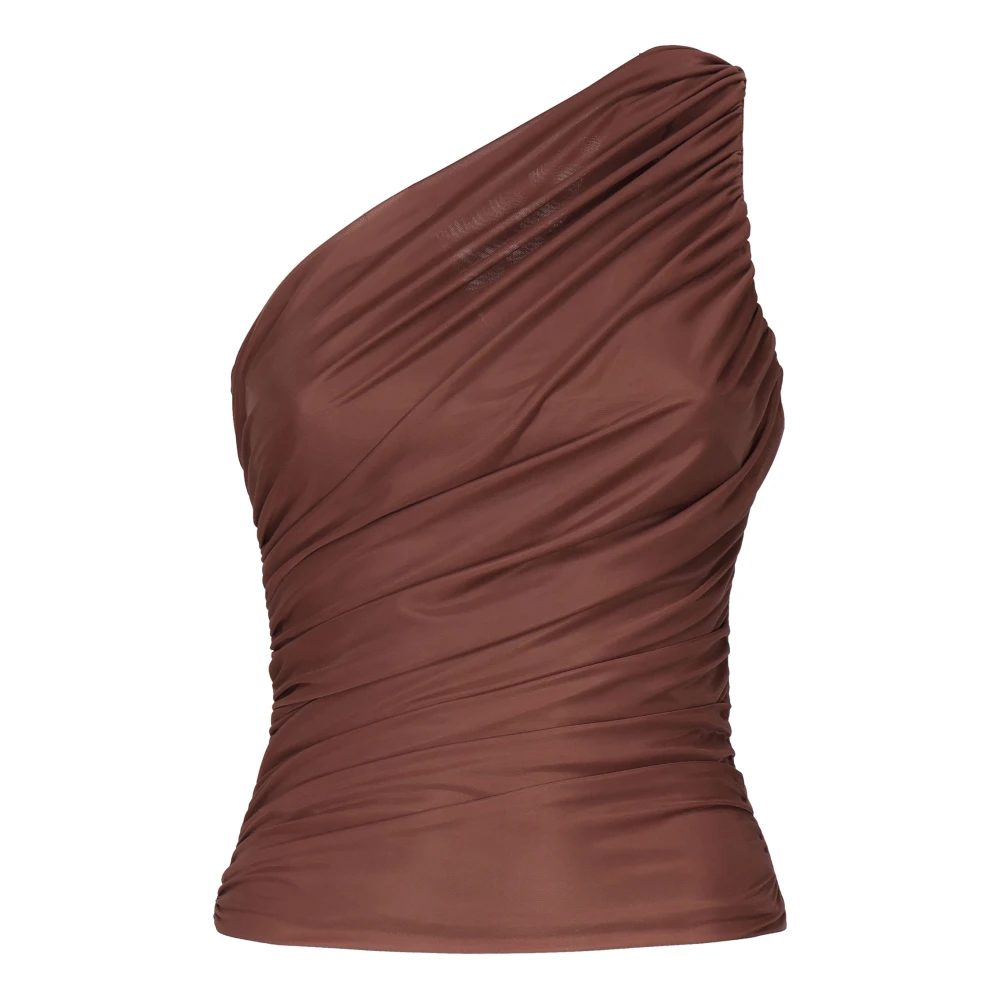 pinko Bruine Asymmetrische Halslijn Sweater Brown Dames