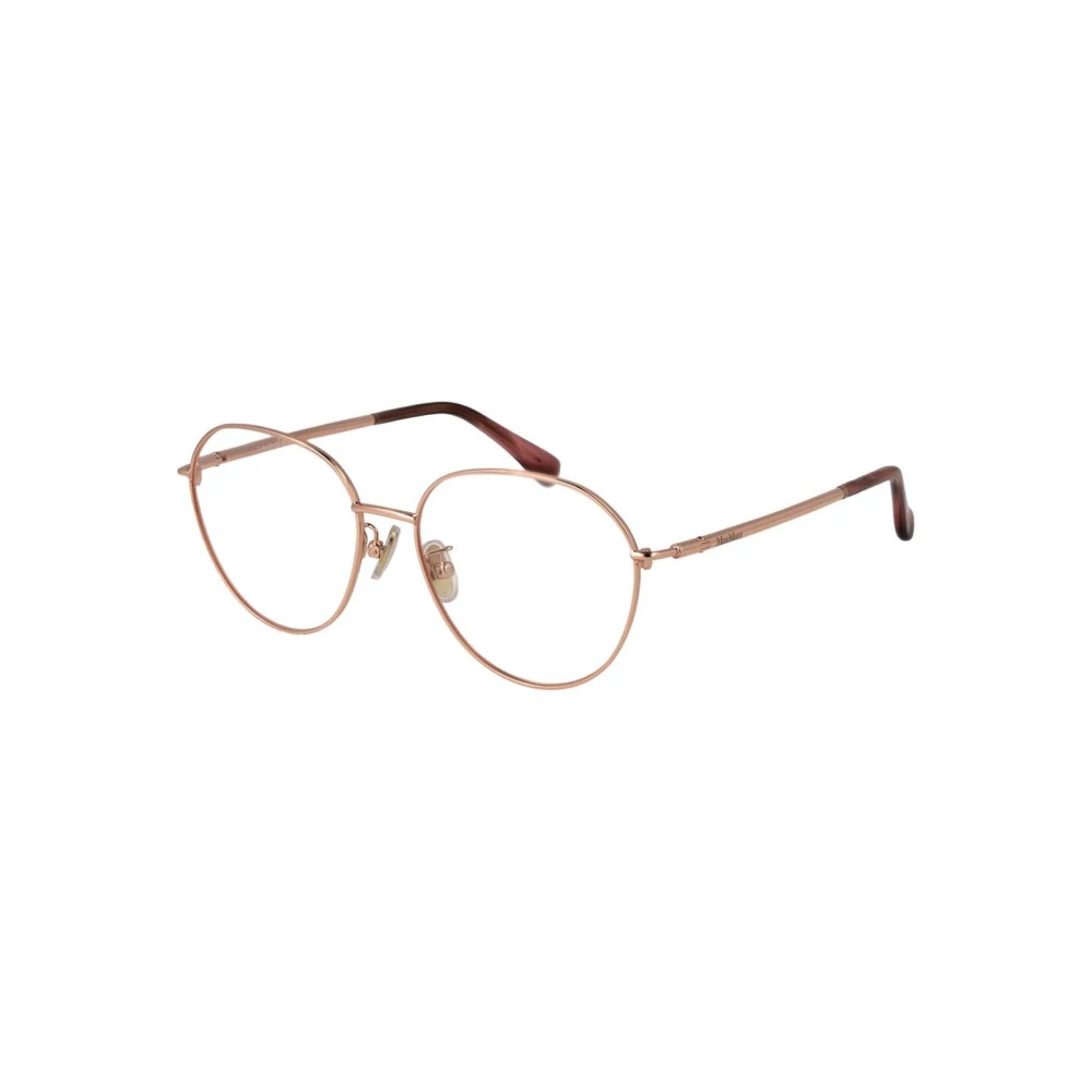 Max Mara Women's Pink Glasses, One Size, Rose Gold Optical Frames