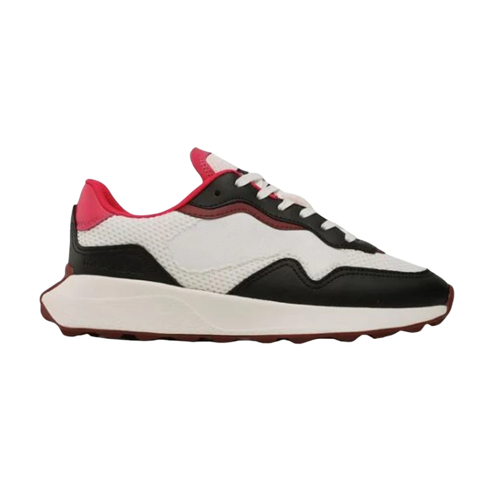 Tommy Jeans Zwarte Sneakers Vetersluiting Leren Zool Dames Schoenen Veelkleurig Multicolor