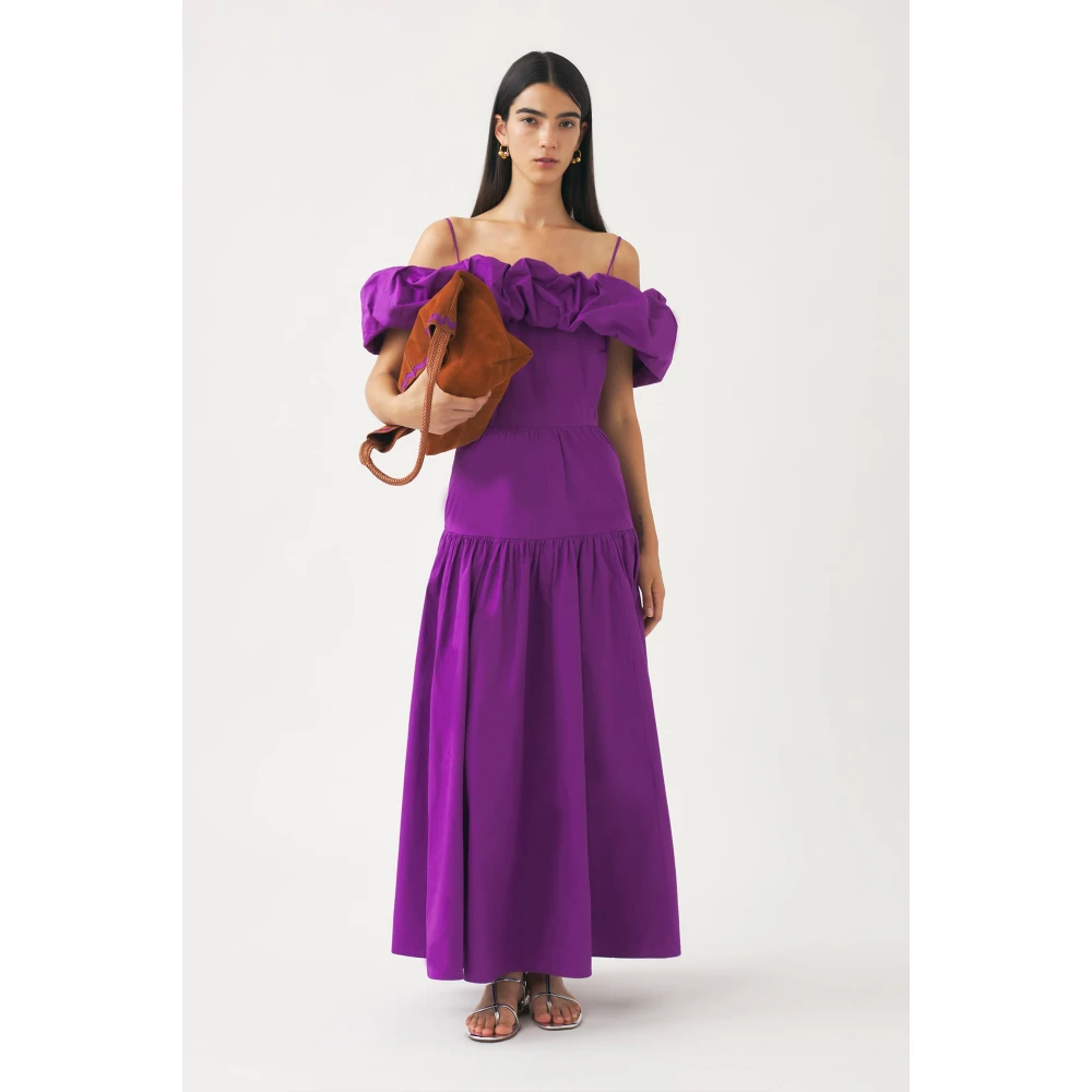 Antik batik Off-shoulder maxi jurk Pop Purple Dames