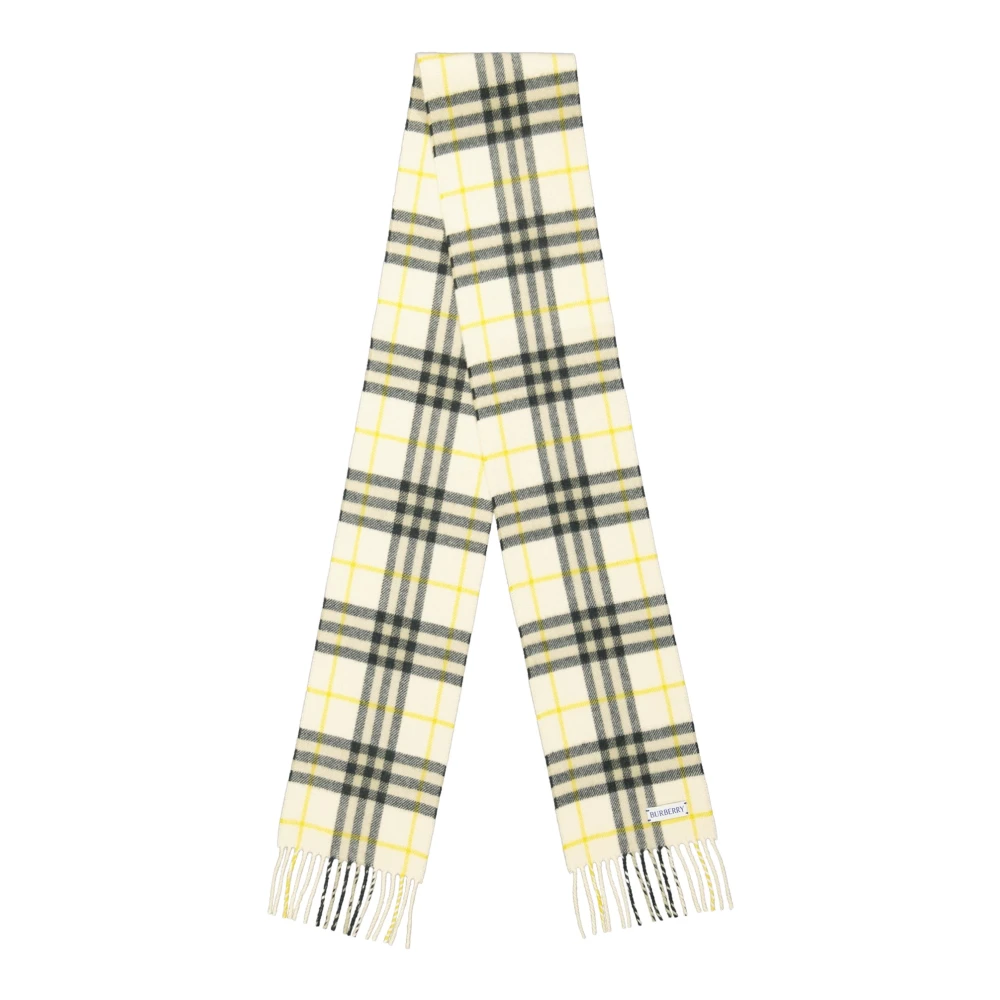 Burberry Luxe Geruite Cashmere Sjaal Beige Dames