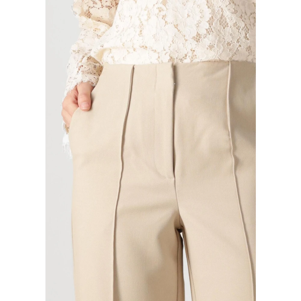 Y.A.S Beige Hoge Taille Pantalon Beige Dames