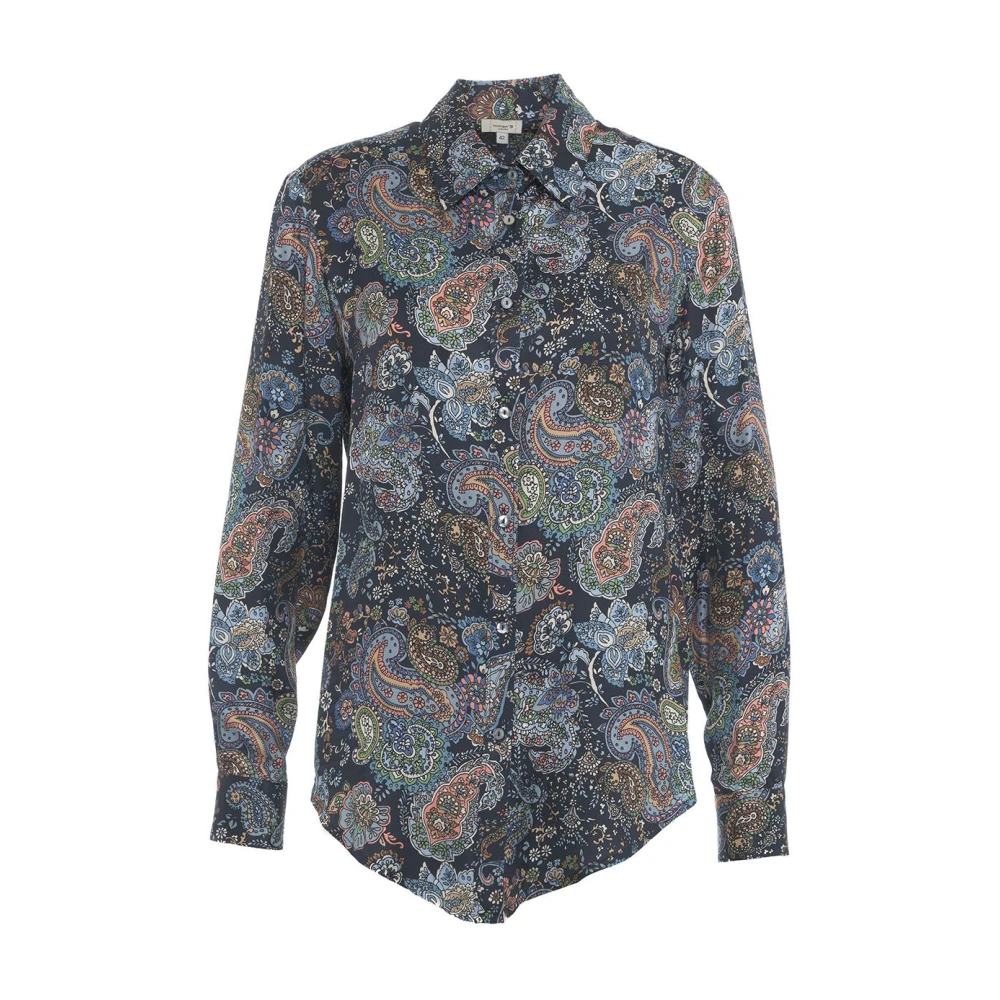 Himon's Blå Paisley Print Blus Multicolor, Dam