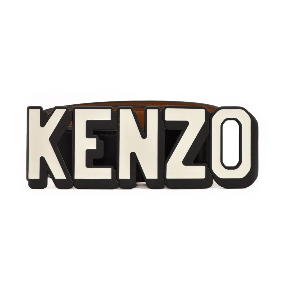 Kenzo Leren riem met Parijse stijl Black Dames