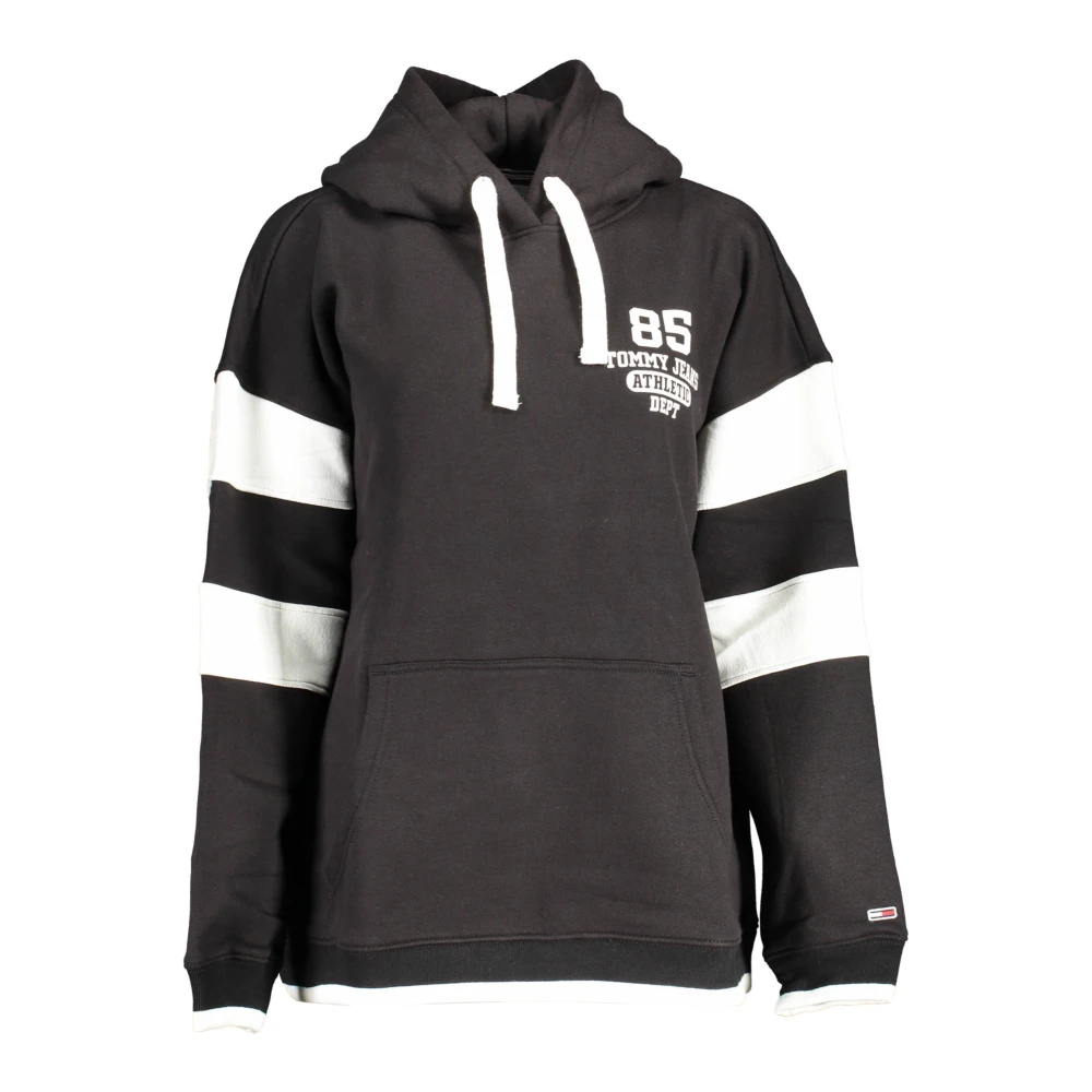 Tommy Hilfiger Women's Black Hoodies, S, Hoodie With Print And Embroidery