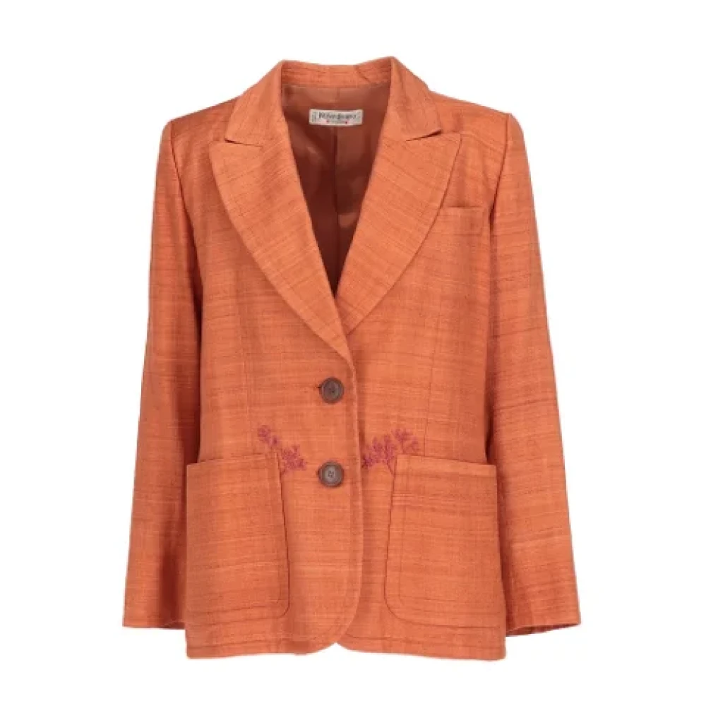 Yves Saint Laurent Vintage Pre-owned Silk outerwear Orange Dames
