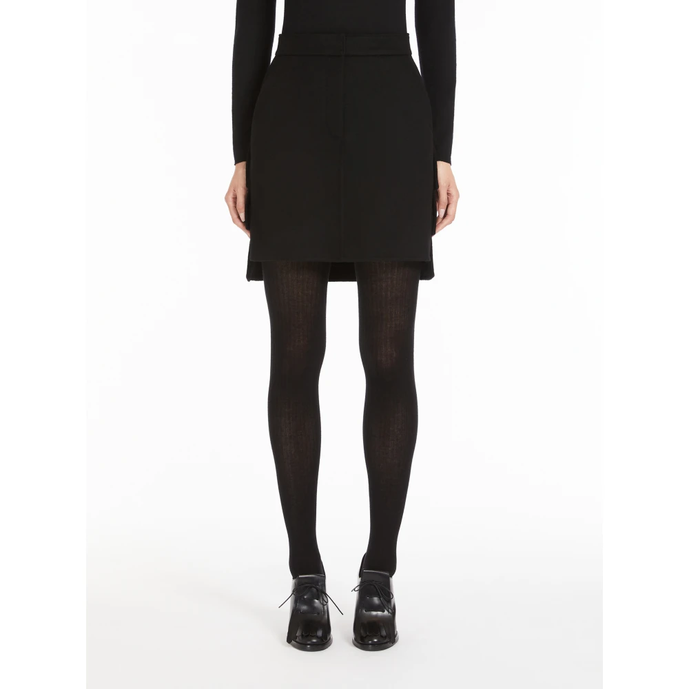 Max Mara Zwarte Korte Rok met Volants Black Dames