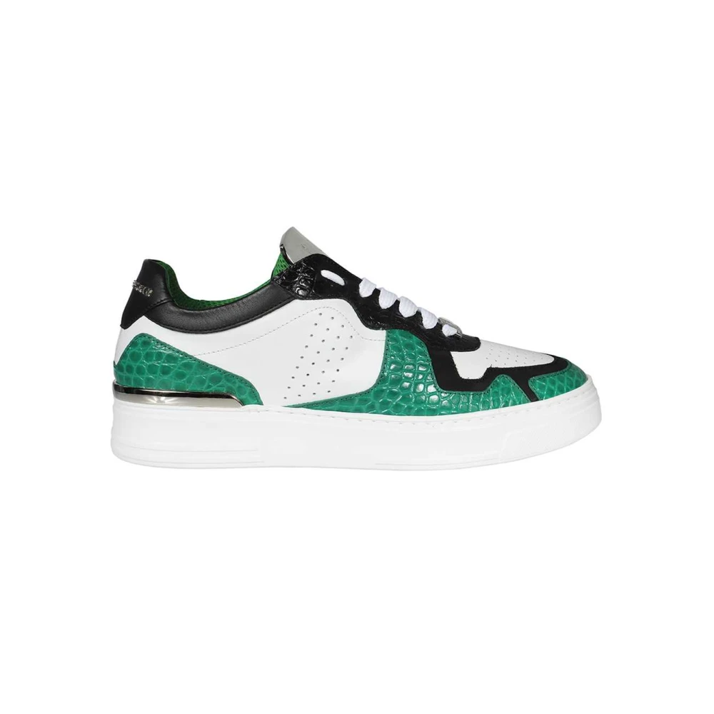 Philipp Plein Croco-print Low-top Sneakers Heren Schoenen Groen