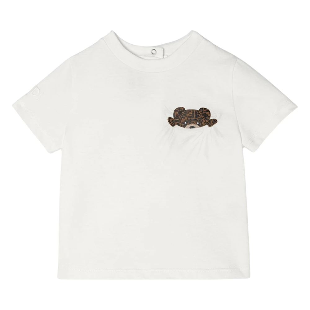 Fendi Bear Pocket T-Shirt - Unisex - Kids Short Sleeve T-Shirts - White - 2 Y - Kids