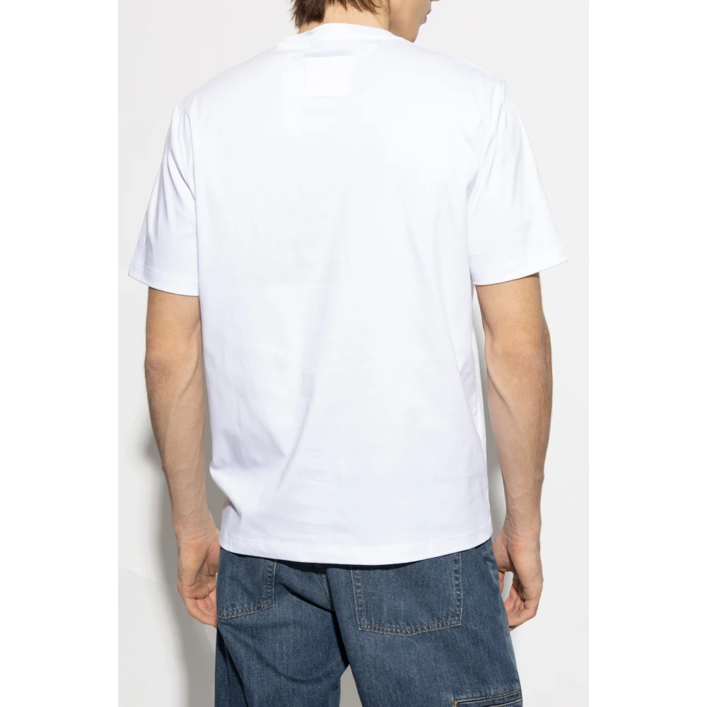 Lanvin T-shirt met geborduurd logo White Heren