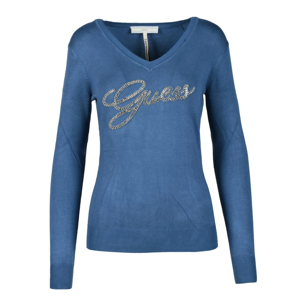 Guess Stijlvolle Viscose Blend Trui Blue Dames