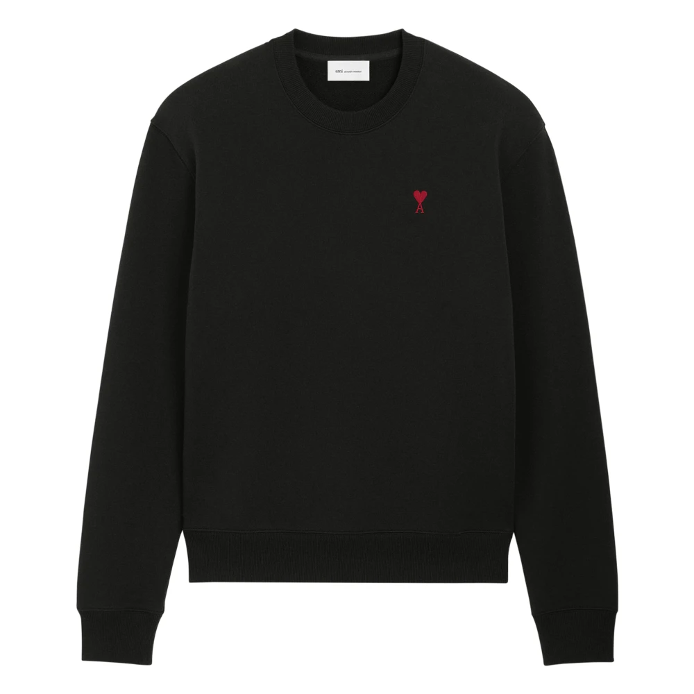 Ami Paris Vrouw Zwart Hoodies & Sweatvesten Dames, M, Quota De Coeur Sweatshirt