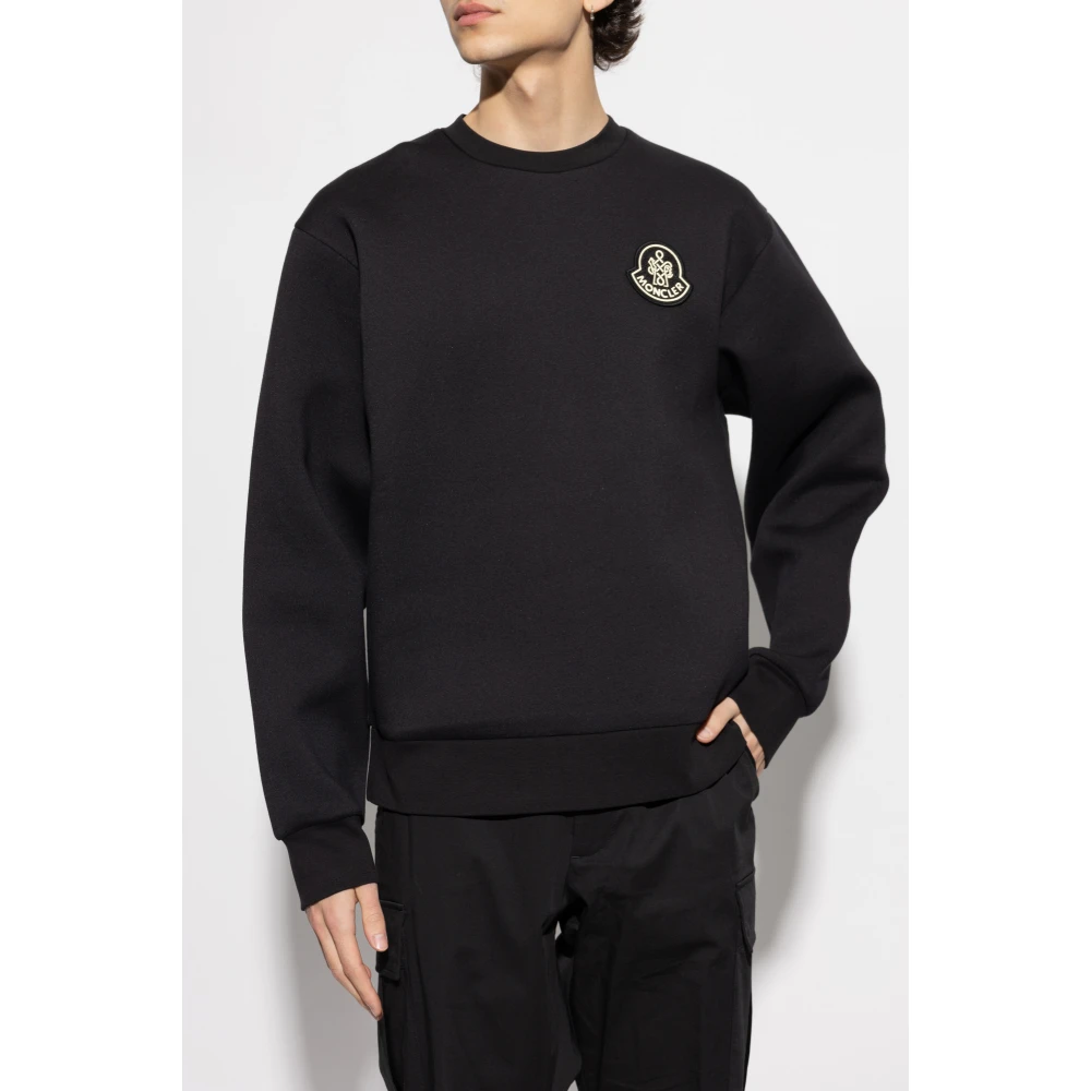 Moncler Sweatshirt met logo Black Heren