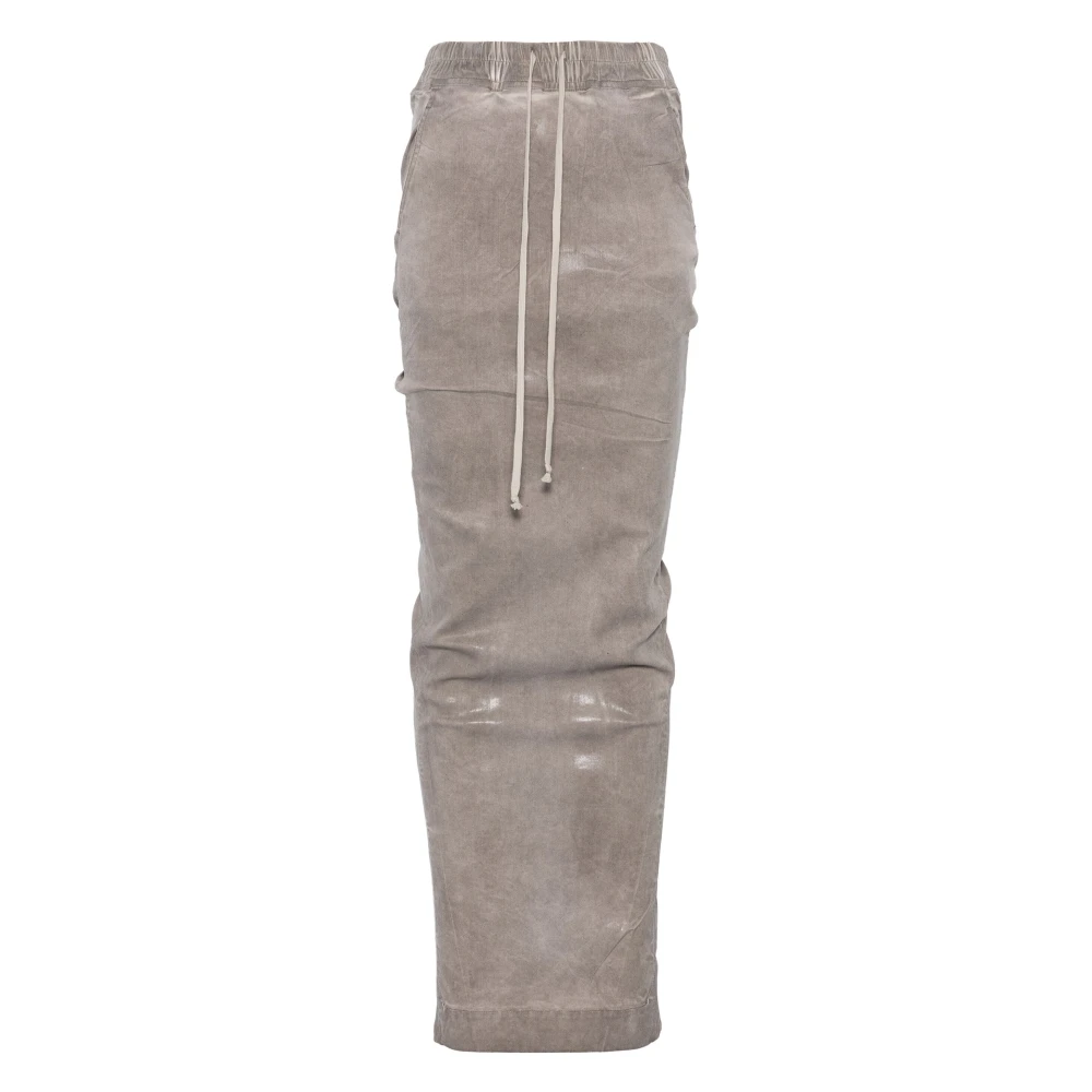 Rick Owens Elastische Rok met Trekkoord en Zakken Gray Dames